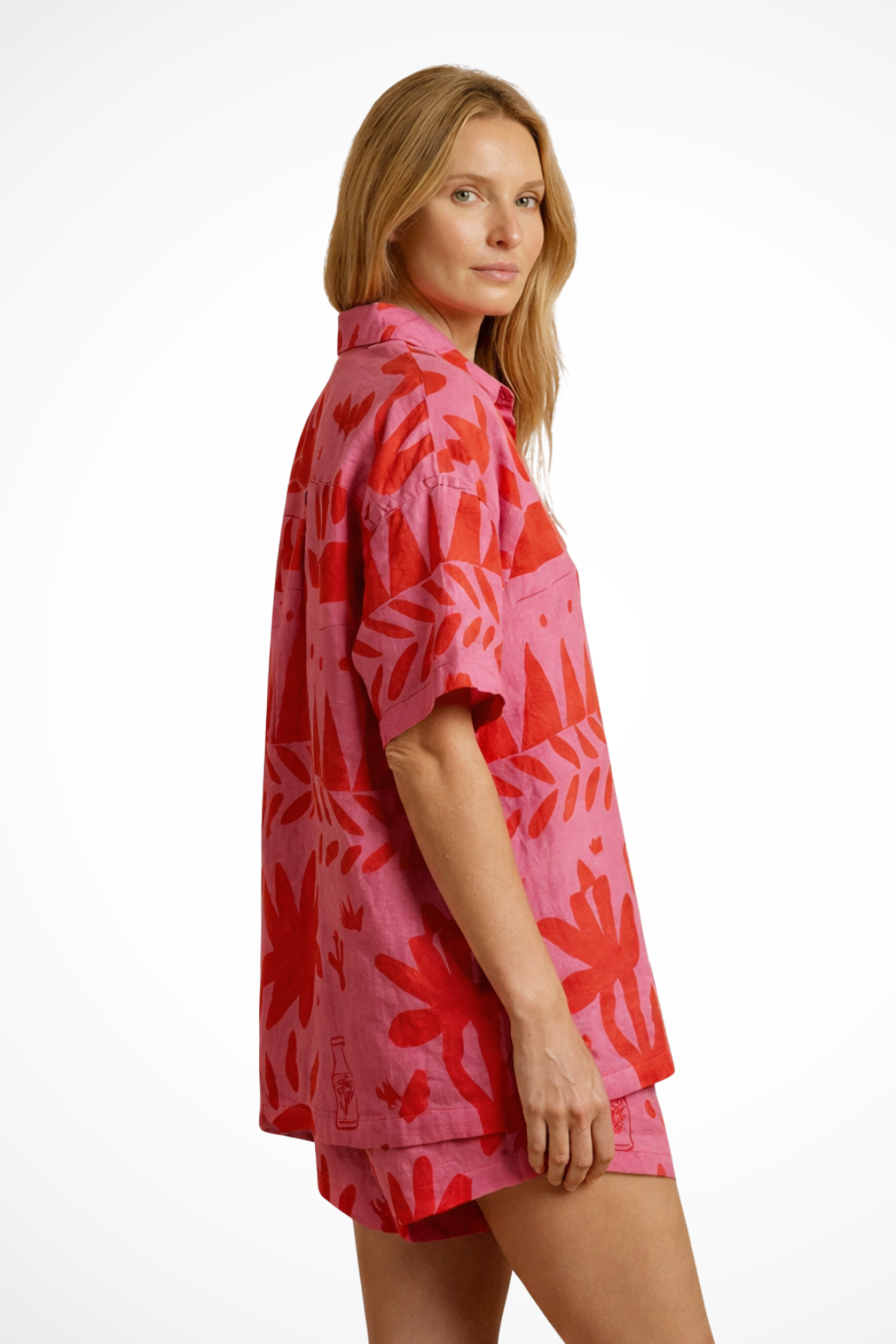 Nina | Women Printed Camp Collar Shirt and Shorts Set