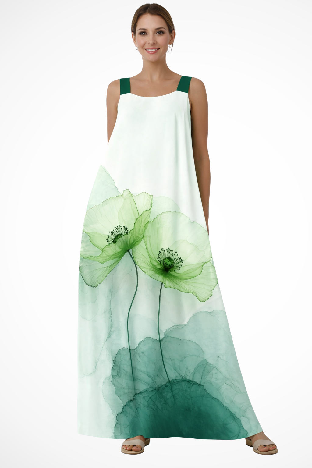 Mabel | Women Floral Print Sleeveless Summer Maxi Dress