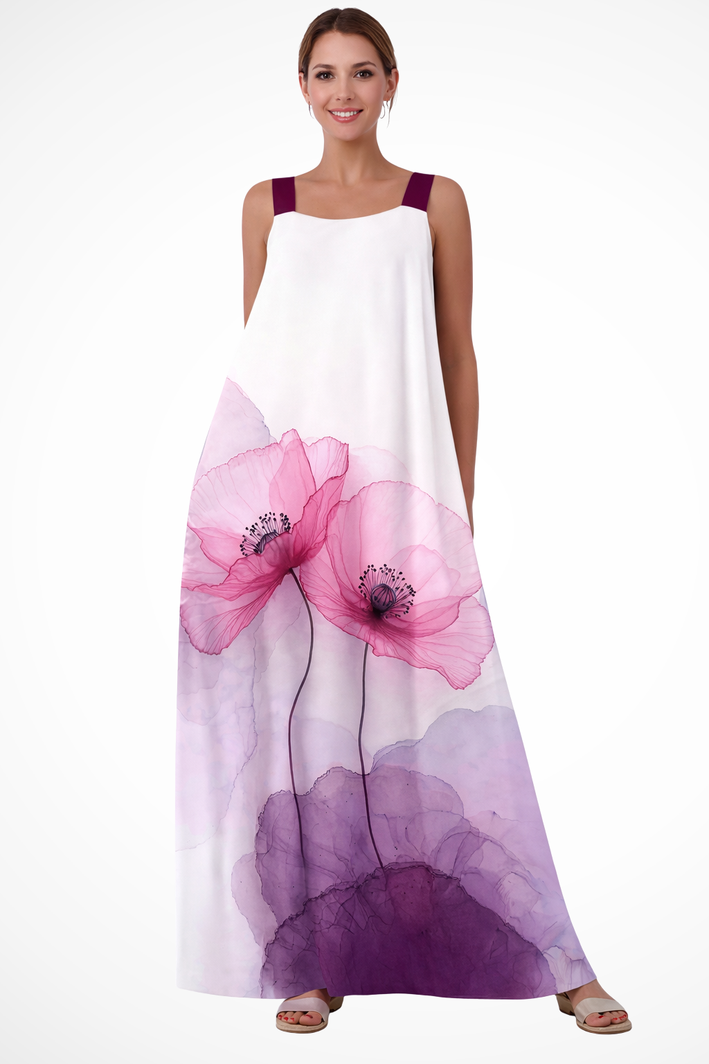 Mabel | Women Floral Print Sleeveless Summer Maxi Dress