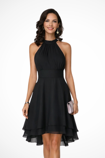 Eluned | Women Tiered Skirt Halter Mini Dress