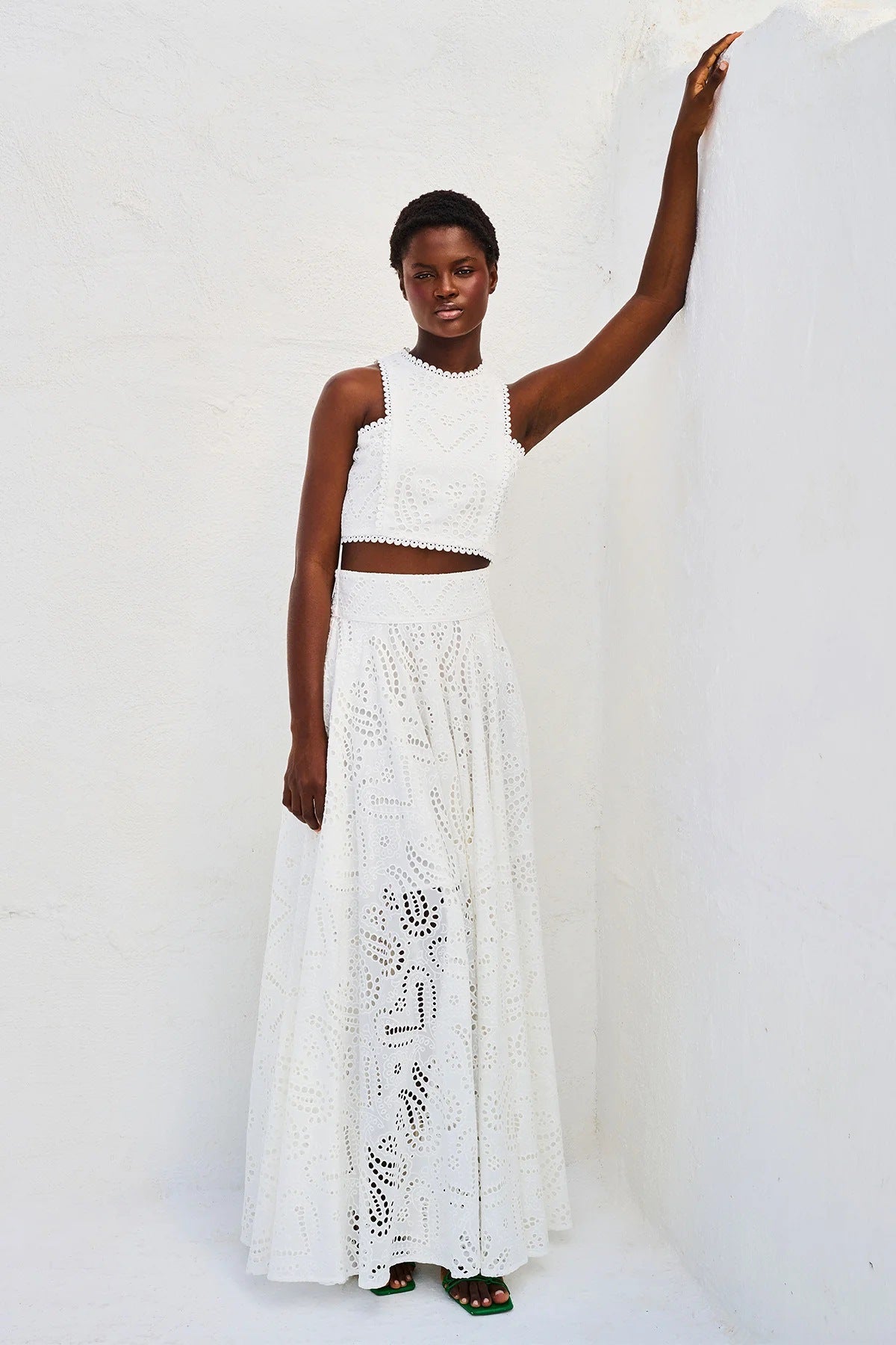 Linda | Women’s Flowy Eyelet Set Dress