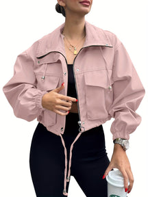 AGAPITA™ – Lightweight Zip-Up Cropped Jacket