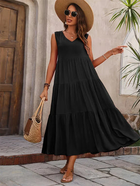 Florence | Women’s Sleeveless Tiered Maxi Summer Dress
