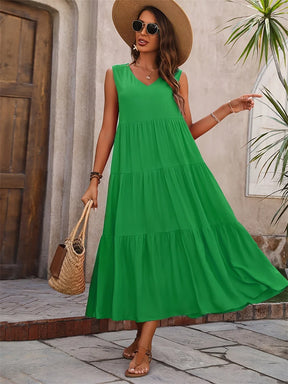 Florence | Women’s Sleeveless Tiered Maxi Summer Dress