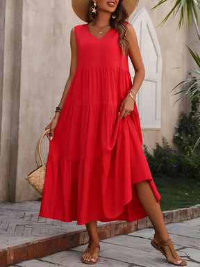 Florence | Women’s Sleeveless Tiered Maxi Summer Dress