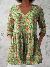 Sara | Long Blouse with V-Neck