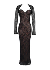 Selene Noir Lace Maxi Dress