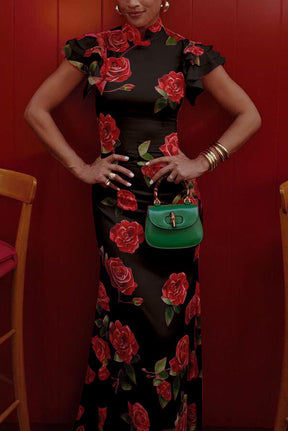 Meilin Rose Cheongsam Maxi Dress