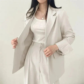 Women’s Tailored Blazer and Wide Leg Trouser Suit Set