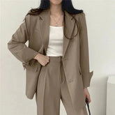Women’s Tailored Blazer and Wide Leg Trouser Suit Set